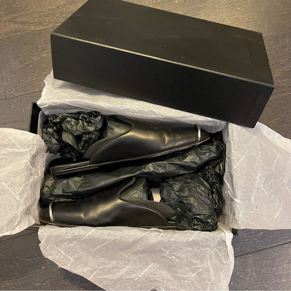 Alexander Wang Black leather Jaelle Slides slip on loafers size 38.5 - Picture 2 of 7
